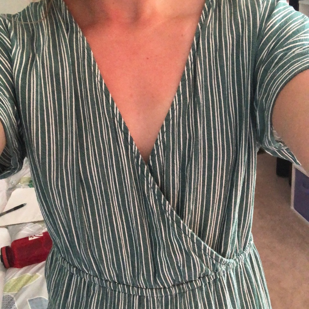 Green striped jumpsuit